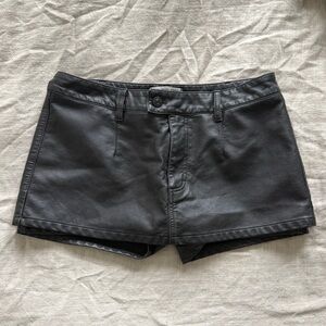 Free People Women's Black Leather Skort